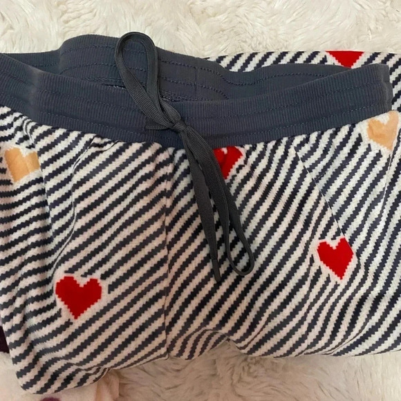 Walmart secret treasures heart strip jogger fleece pajama pants size small - Picture 5 of 6